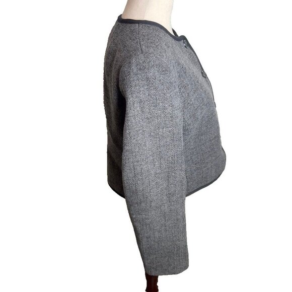 J.Crew $228 Wool Blend Herringbone Lady Jacket Grey Size 18 CB323 - Picture 7 of 10